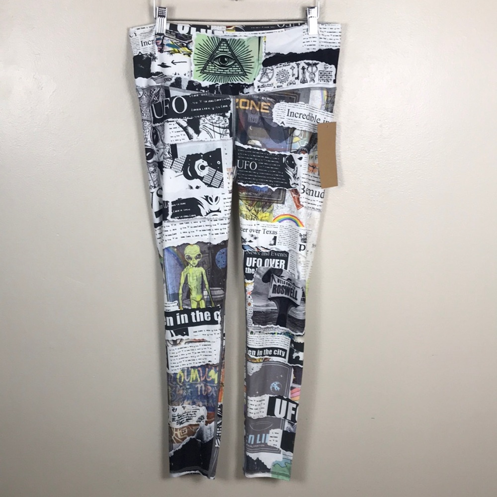 Niyama‎ Sol Womens XL UFO Print Active Leggings. NEW